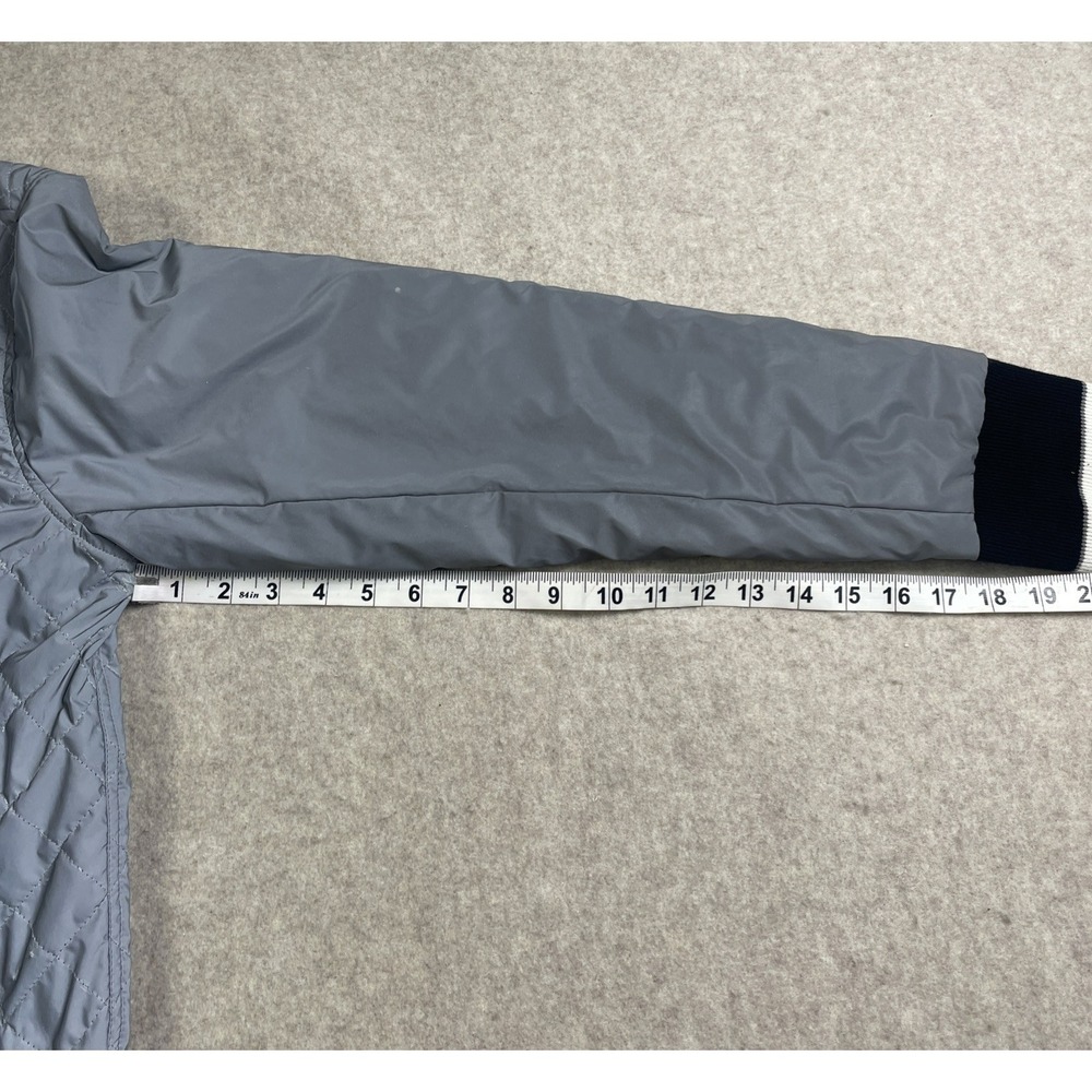 Athleta Reflective Black Silver Reversible Jacket Quilted Size Lg Athletic Track - Picture 14 of 16